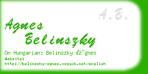 agnes belinszky business card